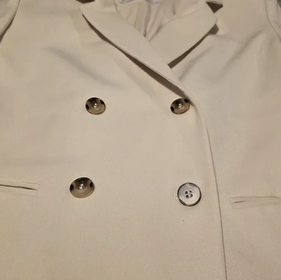 Oak + Fort Double Breasted Blazer Cream EUC Size XXS - Picture 3 of 7